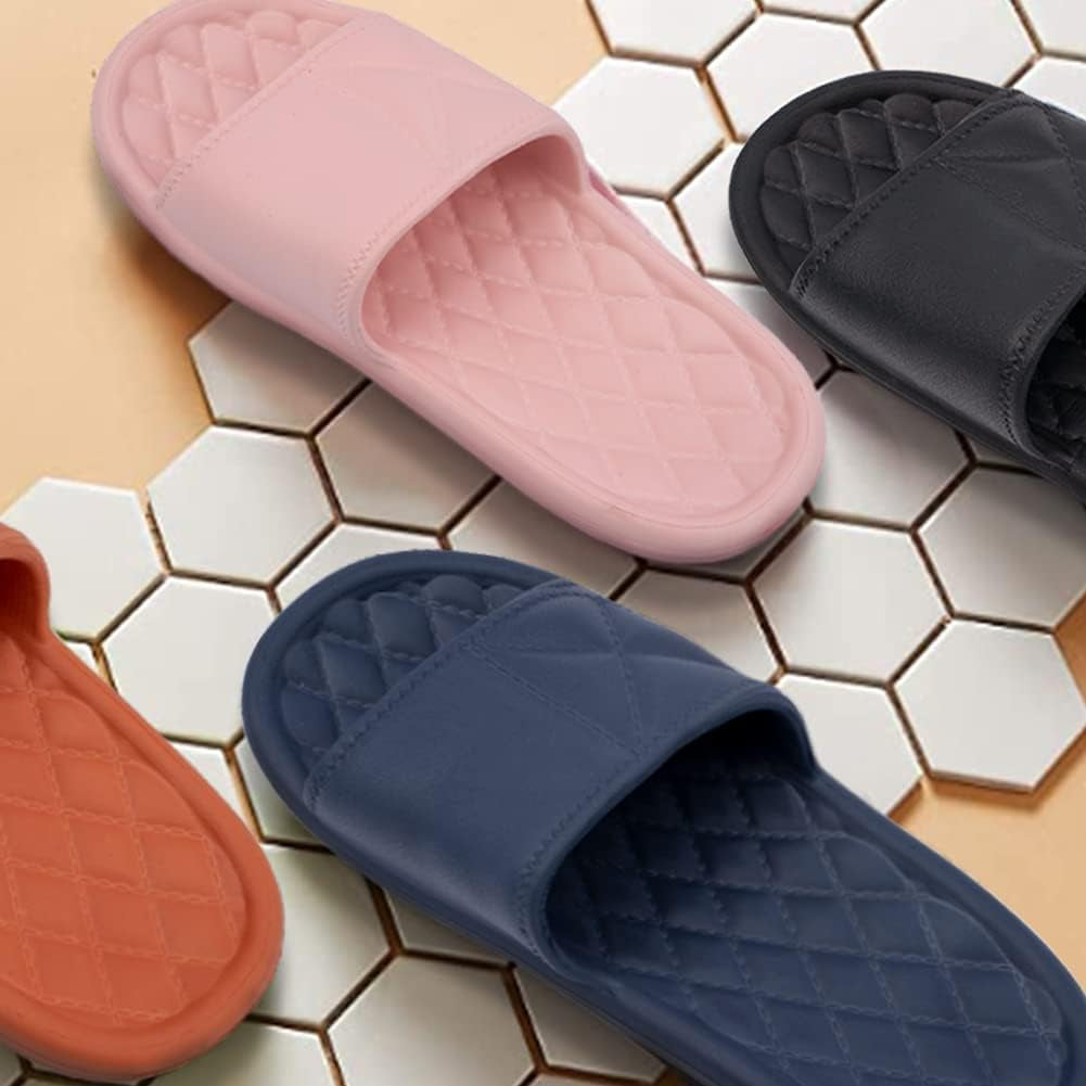Bathroom Slippers for Women and Men Portable Quick Drying Non-Slip Pool Beach Spa Shower Slippers House Slide Sandals Indoor and Outdoor Unisex Shoes, A-Blue 9.5-10.5 Women/8-9 Men