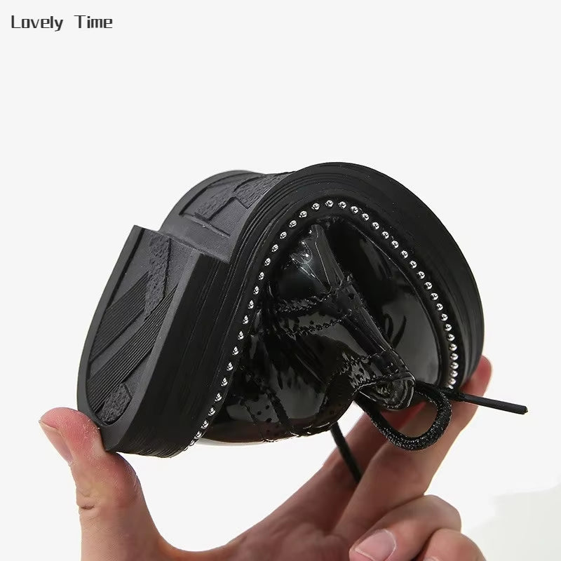 Boys Hollow Out Shoes Leather for Kids Party Wedding Dance Shoes Dress School Toddler Fashion Children Shoe Flat Black Brown