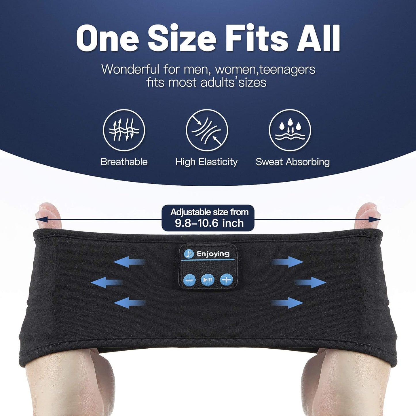 Bluetooth Sports Headband Headphones Ultra-Thin HD Stereo for Workout, Travel, Meditation