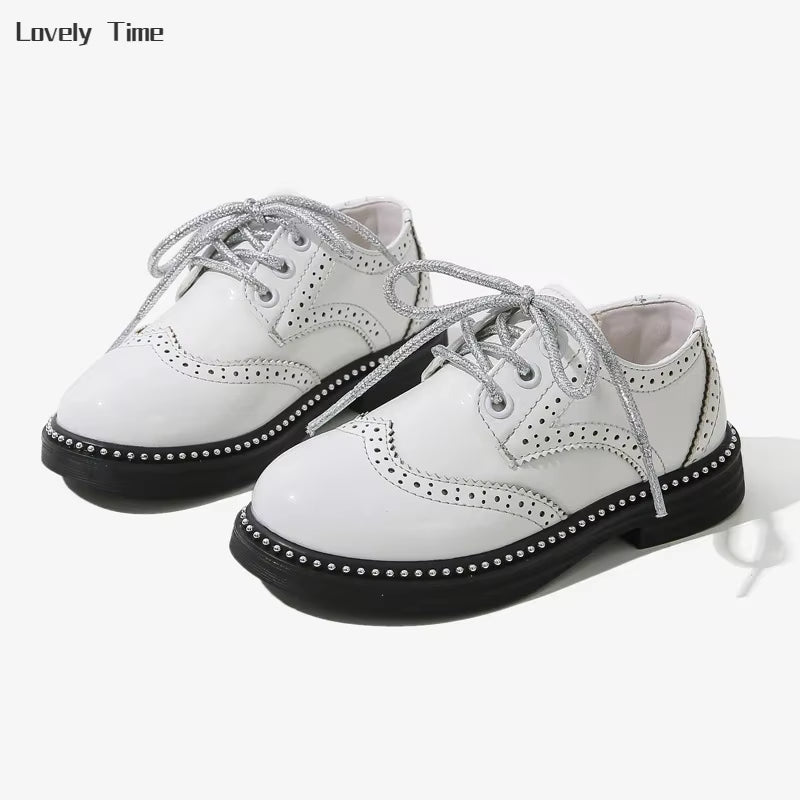 Boys Hollow Out Shoes Leather for Kids Party Wedding Dance Shoes Dress School Toddler Fashion Children Shoe Flat Black Brown