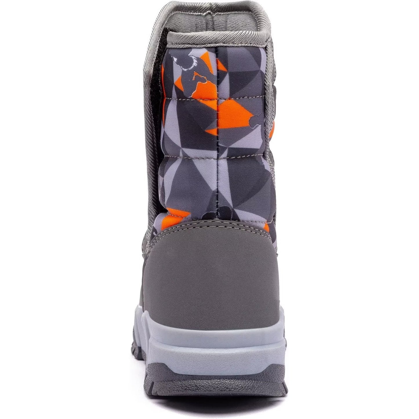 Boys Snow Boots Winter Waterproof Slip Resistant Shoes Orange/Grey,11 Little Kid