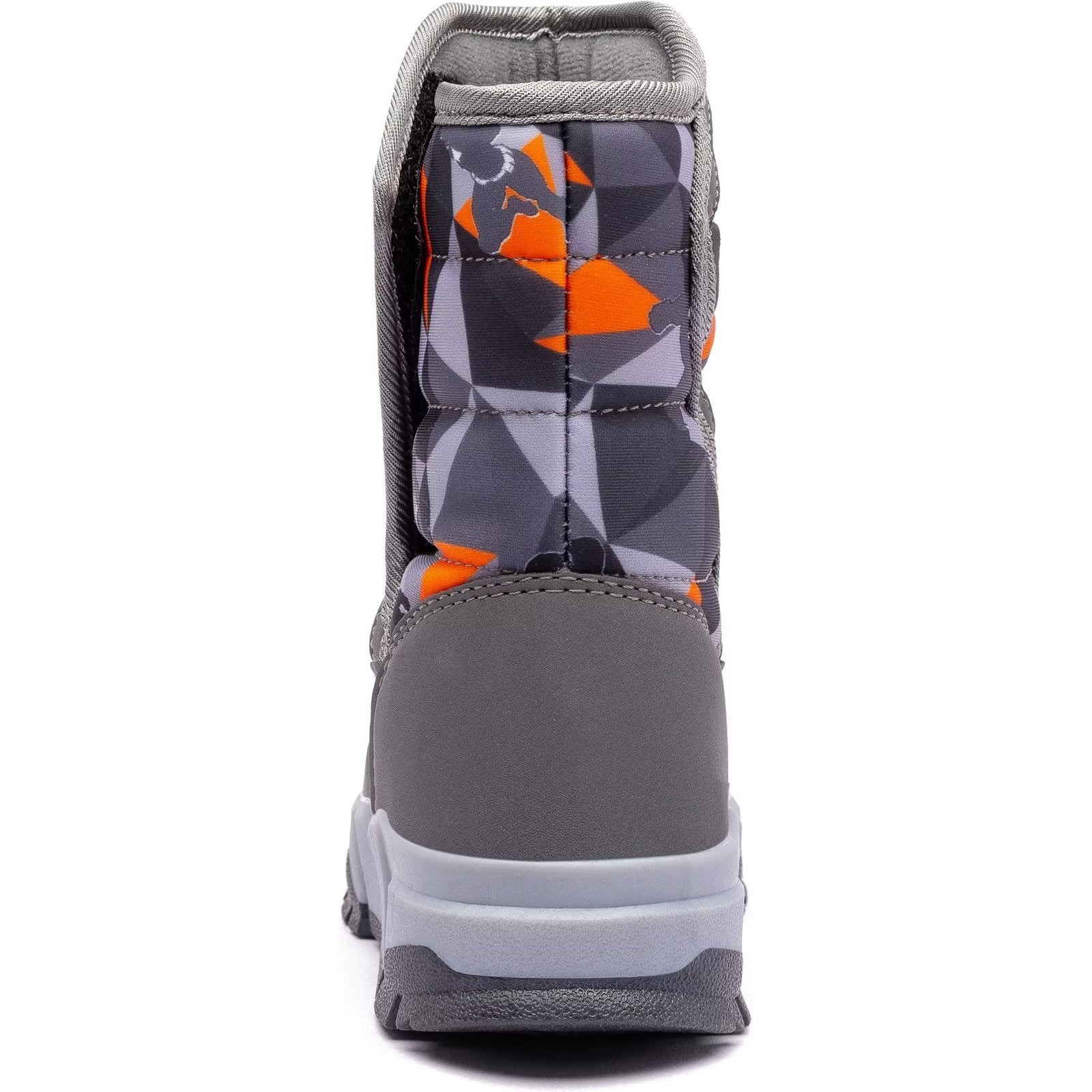 Boys Snow Boots Winter Waterproof Slip Resistant Shoes Orange/Grey,11 Little Kid