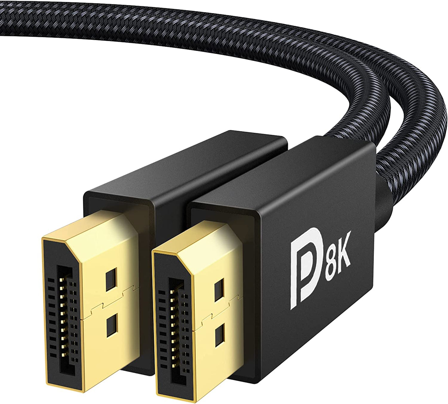 8K Displayport Cable 1.4, VESA Certified DP Cable 6.6Ft (8K@60Hz, 4K@144Hz, 2K@240Hz)Hbr3 Support 32.4Gbps, HDR, HDCP 2.2, Freesync G-Sync, Braided Display Port for Gaming Monitor, Graphics, PC