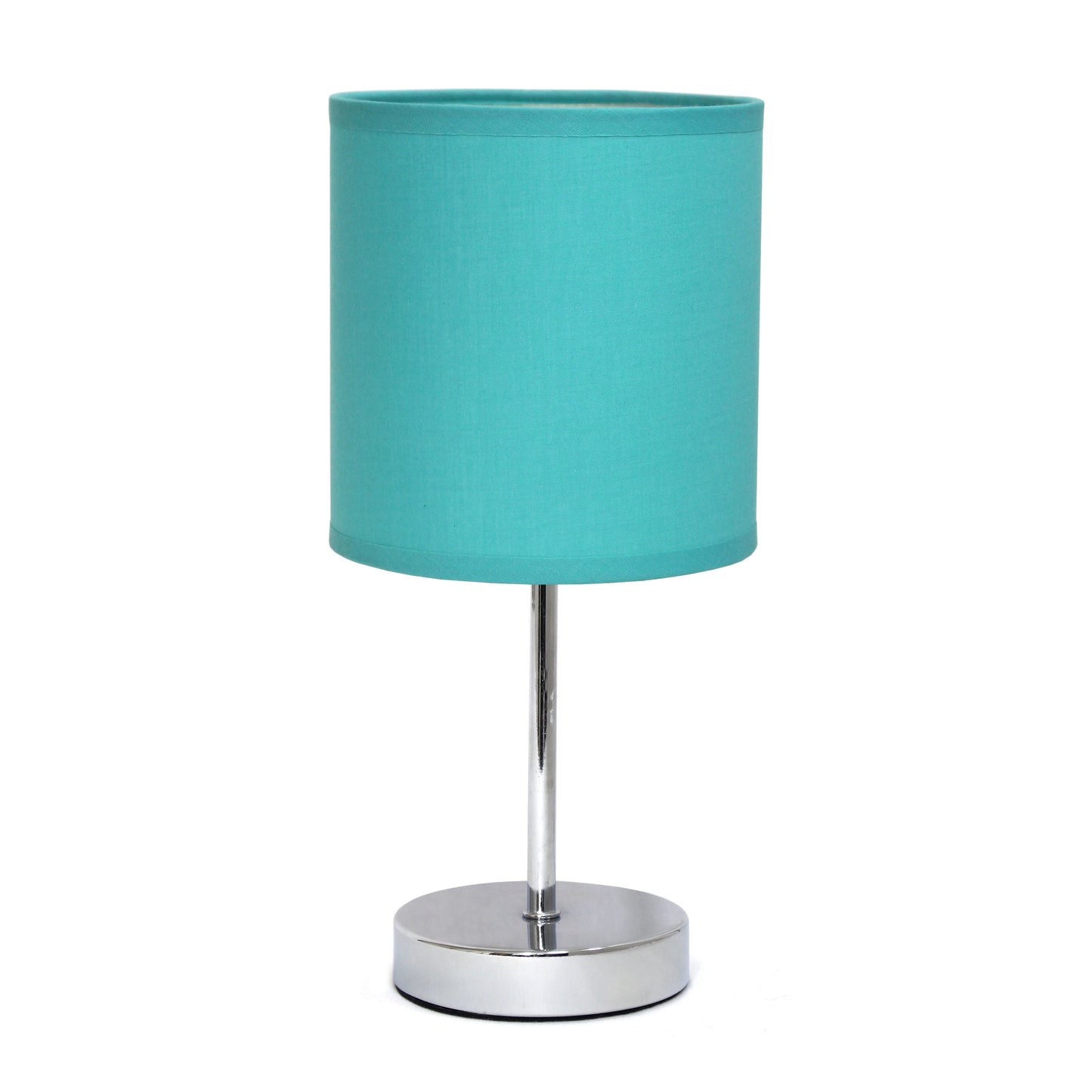 11.81" Basic Chrome Mini Table Lamp with Fabric Shade, Blue