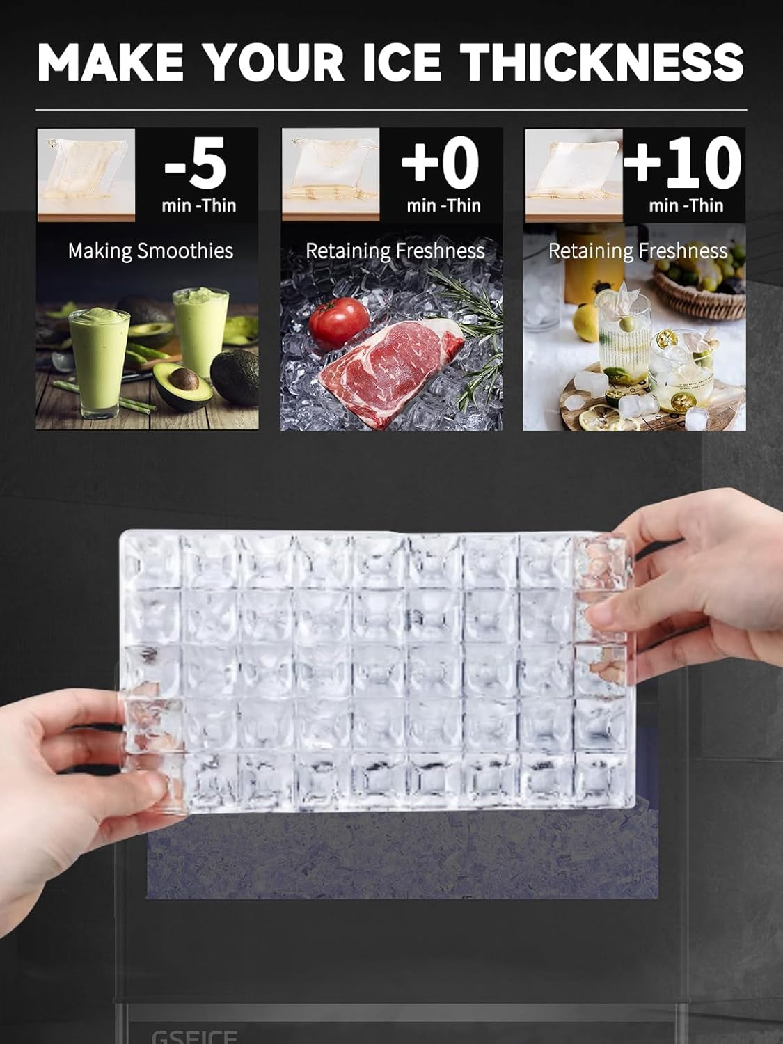 ETL Commercial Ice Machine- 90Lbs/24H, Fast Ice Maker Machine, under Counter Stainless Steel Freestanding Ice Maker with Big Storage Capacity, LED Display - Ideal for Bar Home Restaurant