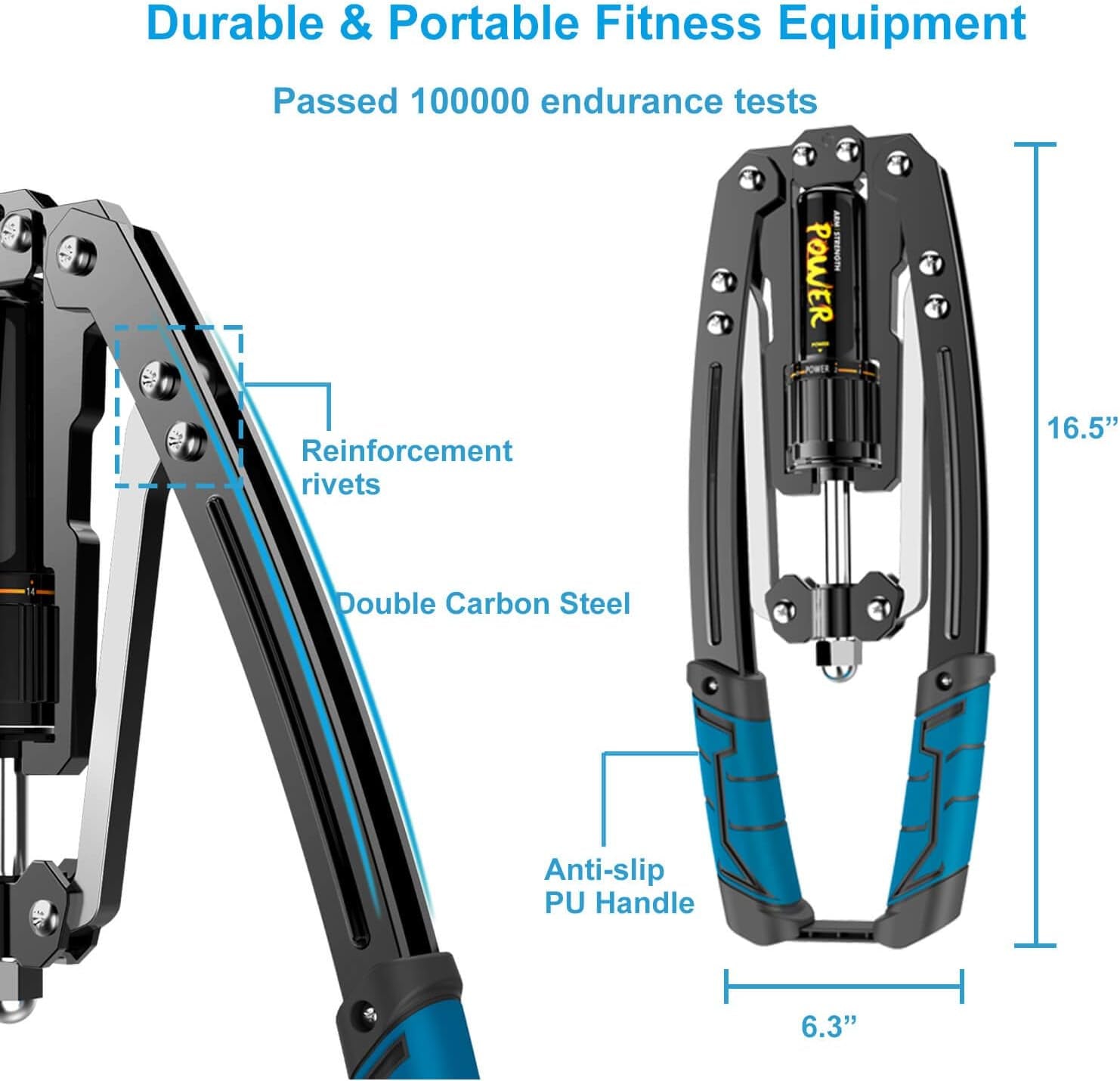 Hydraulic Power Twister Adjustable Arm-Exerciser - Home Chest Expander 22-440Lbs, Home Fitness Equipment Bar for Men and Women with Resistance