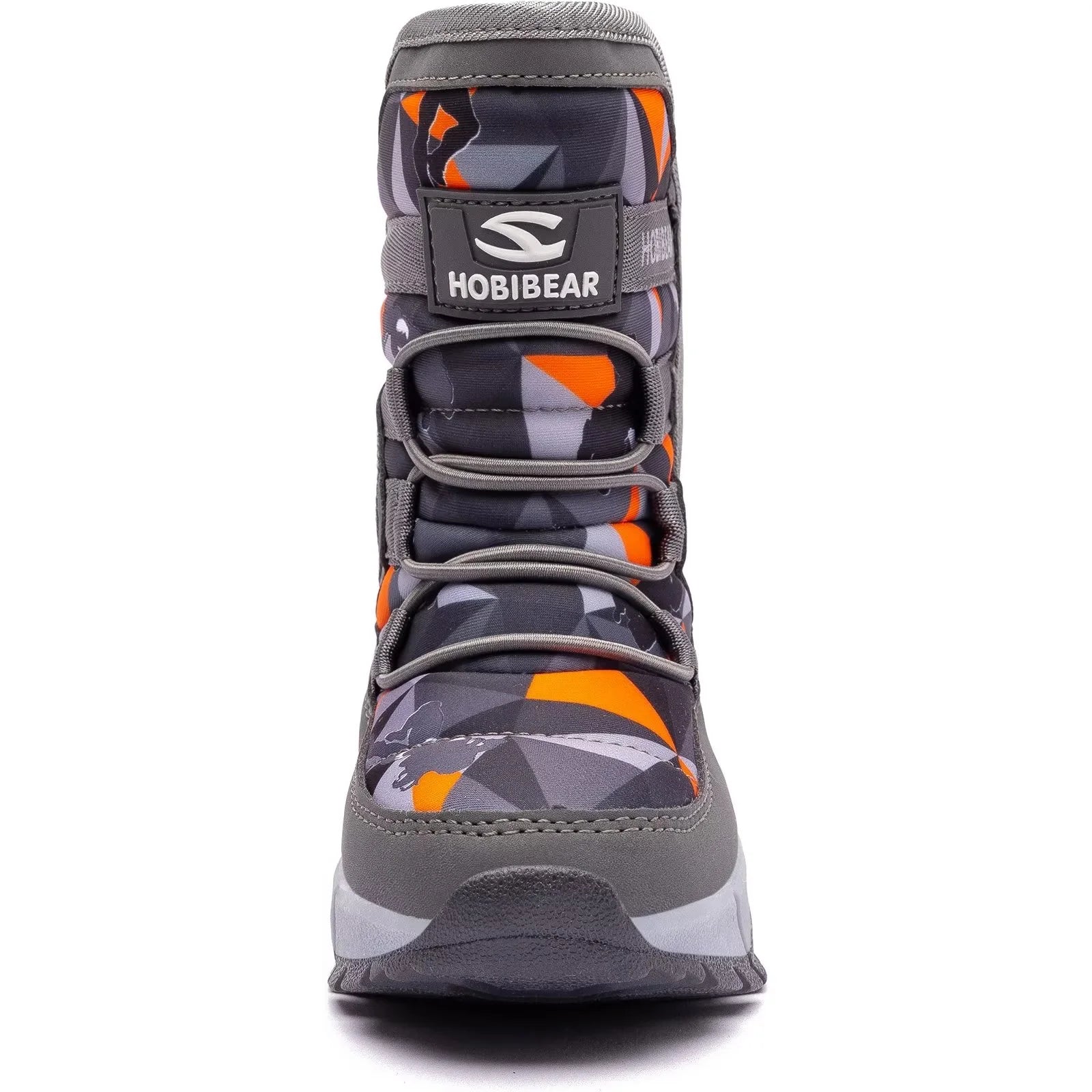 Boys Snow Boots Winter Waterproof Slip Resistant Shoes Orange/Grey,11 Little Kid