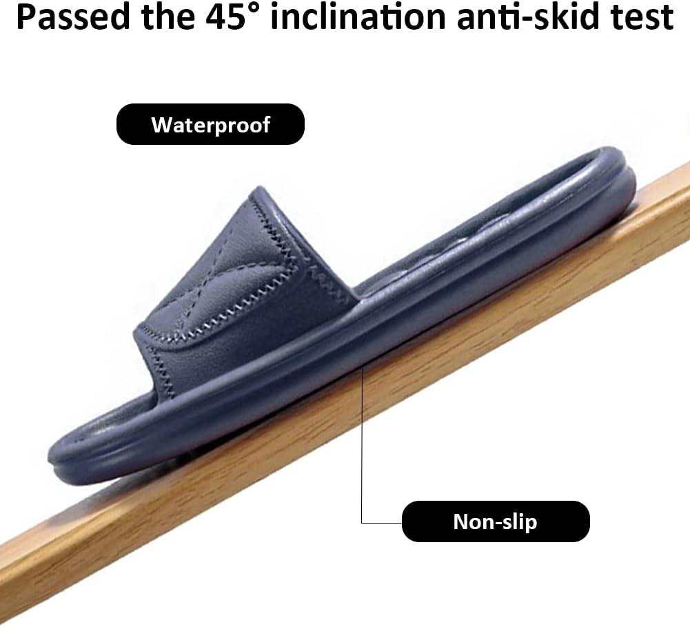 Bathroom Slippers for Women and Men Portable Quick Drying Non-Slip Pool Beach Spa Shower Slippers House Slide Sandals Indoor and Outdoor Unisex Shoes, A-Blue 9.5-10.5 Women/8-9 Men