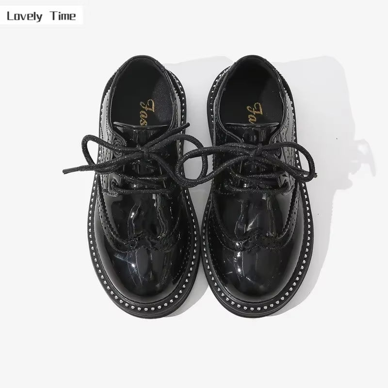 Boys Hollow Out Shoes Leather for Kids Party Wedding Dance Shoes Dress School Toddler Fashion Children Shoe Flat Black Brown